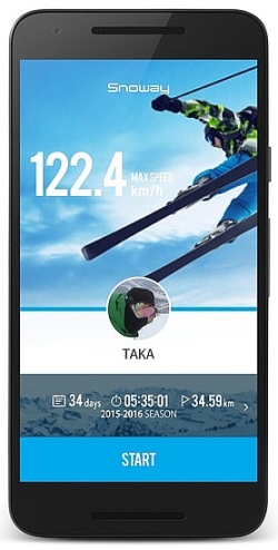 Snowayのスタート画面